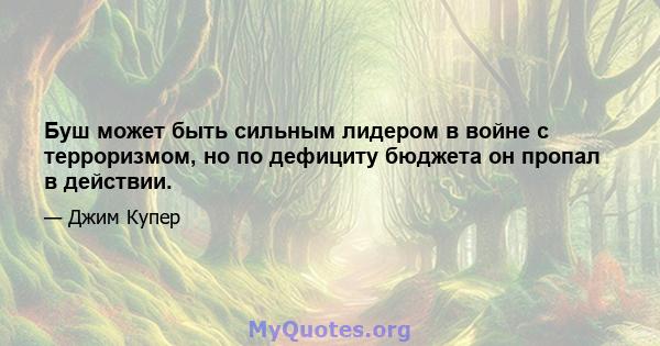 Буш может быть сильным лидером в войне с терроризмом, но по дефициту бюджета он пропал в действии.