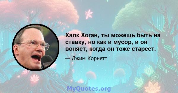 Халк Хоган, ты можешь быть на ставку, но как и мусор, и он воняет, когда он тоже стареет.