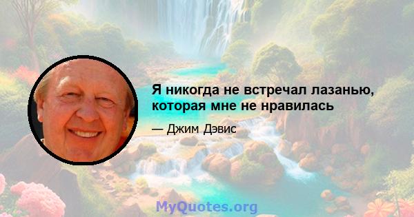 Я никогда не встречал лазанью, которая мне не нравилась