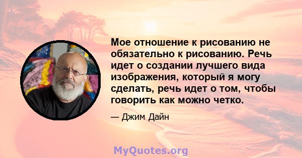 Мое отношение к рисованию не обязательно к рисованию. Речь идет о создании лучшего вида изображения, который я могу сделать, речь идет о том, чтобы говорить как можно четко.