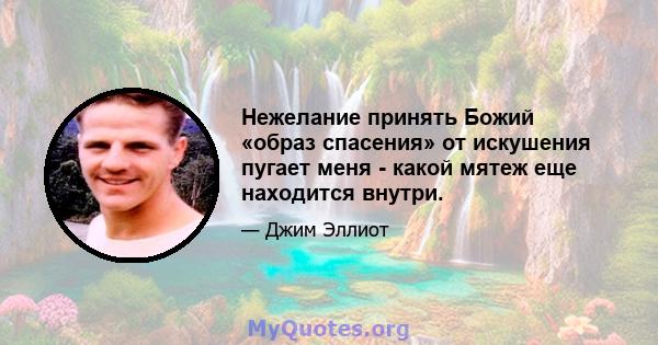 Нежелание принять Божий «образ спасения» от искушения пугает меня - какой мятеж еще находится внутри.