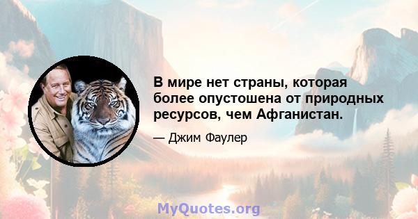 В мире нет страны, которая более опустошена от природных ресурсов, чем Афганистан.