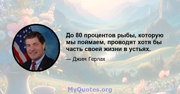 До 80 процентов рыбы, которую мы поймаем, проводят хотя бы часть своей жизни в устьях.