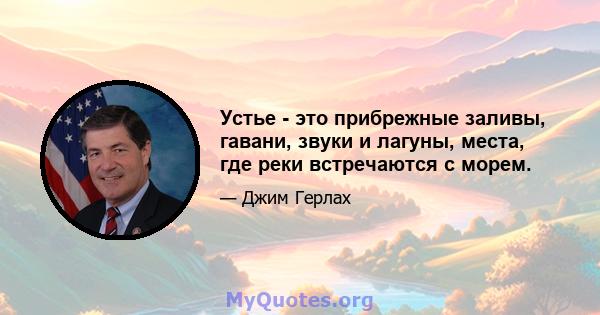 Устье - это прибрежные заливы, гавани, звуки и лагуны, места, где реки встречаются с морем.