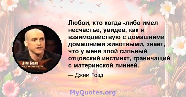 Любой, кто когда -либо имел несчастье, увидев, как я взаимодействую с домашними домашними животными, знает, что у меня злой сильный отцовский инстинкт, граничащий с материнской линией.