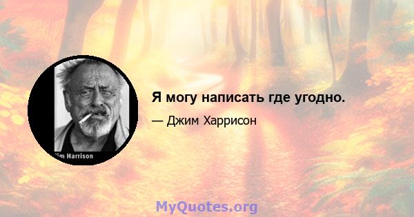 Я могу написать где угодно.