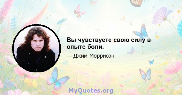 Вы чувствуете свою силу в опыте боли.