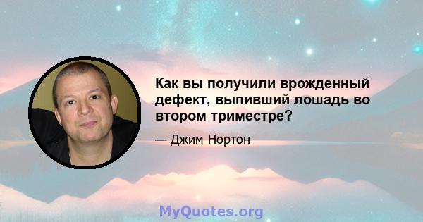 Как вы получили врожденный дефект, выпивший лошадь во втором триместре?