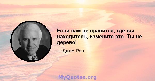 Если вам не нравится, где вы находитесь, измените это. Ты не дерево!