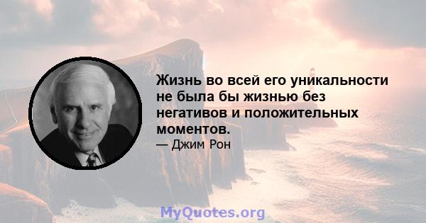 Жизнь во всей его уникальности не была бы жизнью без негативов и положительных моментов.