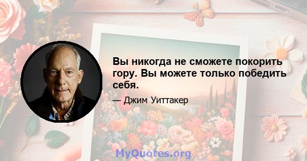 Вы никогда не сможете покорить гору. Вы можете только победить себя.