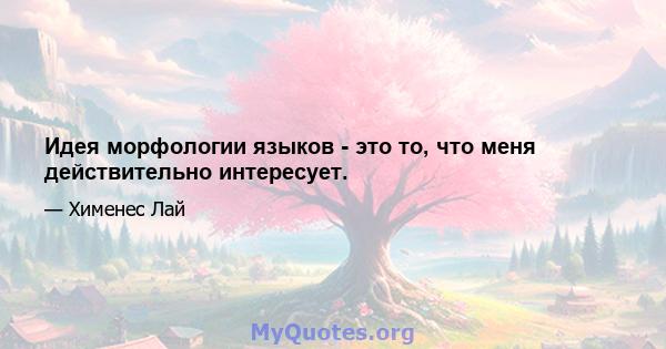 Идея морфологии языков - это то, что меня действительно интересует.