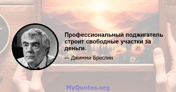 Профессиональный поджигатель строит свободные участки за деньги.