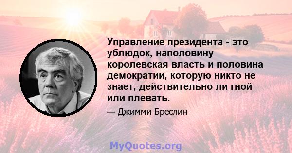 Управление президента - это ублюдок, наполовину королевская власть и половина демократии, которую никто не знает, действительно ли гной или плевать.