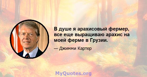 В душе я арахисовый фермер, все еще выращиваю арахис на моей ферме в Грузии.