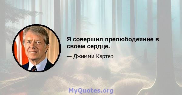 Я совершил прелюбодеяние в своем сердце.