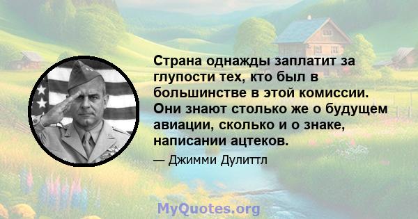 Страна однажды заплатит за глупости тех, кто был в большинстве в этой комиссии. Они знают столько же о будущем авиации, сколько и о знаке, написании ацтеков.