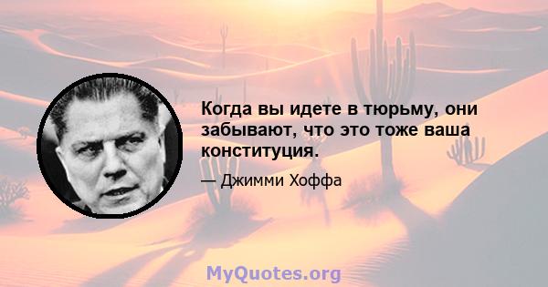 Когда вы идете в тюрьму, они забывают, что это тоже ваша конституция.