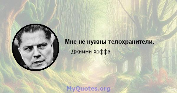 Мне не нужны телохранители.