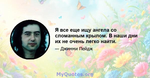 Я все еще ищу ангела со сломанным крылом. В наши дни их не очень легко найти.