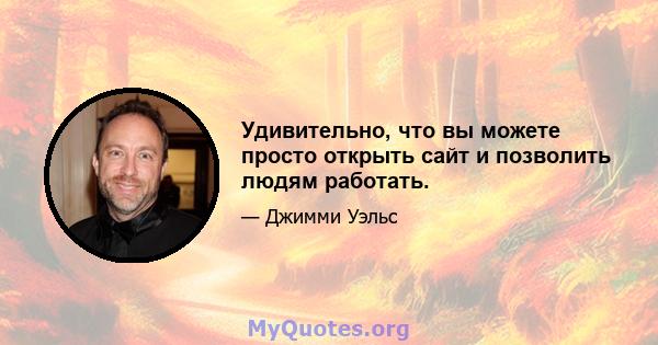 Удивительно, что вы можете просто открыть сайт и позволить людям работать.