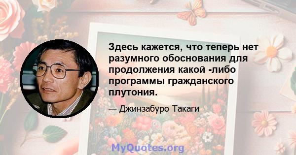 Здесь кажется, что теперь нет разумного обоснования для продолжения какой -либо программы гражданского плутония.