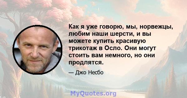 Как я уже говорю, мы, норвежцы, любим наши шерсти, и вы можете купить красивую трикотаж в Осло. Они могут стоить вам немного, но они продлятся.