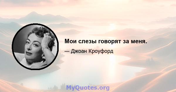 Мои слезы говорят за меня.