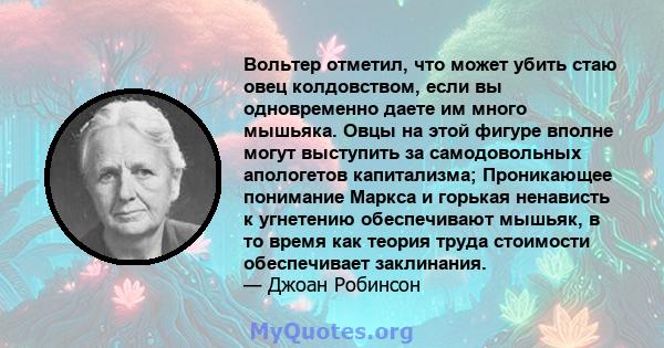 Вольтер отметил, что может убить стаю овец колдовством, если вы одновременно даете им много мышьяка. Овцы на этой фигуре вполне могут выступить за самодовольных апологетов капитализма; Проникающее понимание Маркса и