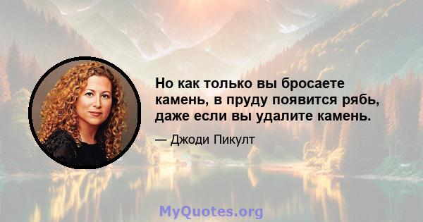 Но как только вы бросаете камень, в пруду появится рябь, даже если вы удалите камень.