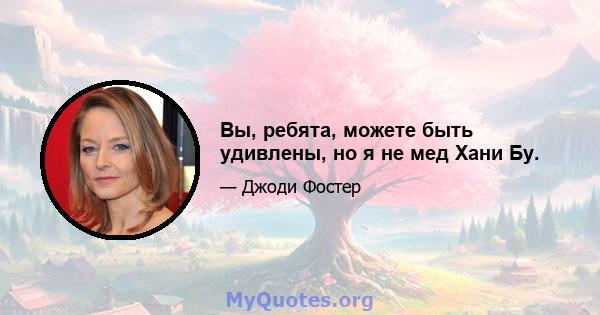 Вы, ребята, можете быть удивлены, но я не мед Хани Бу.