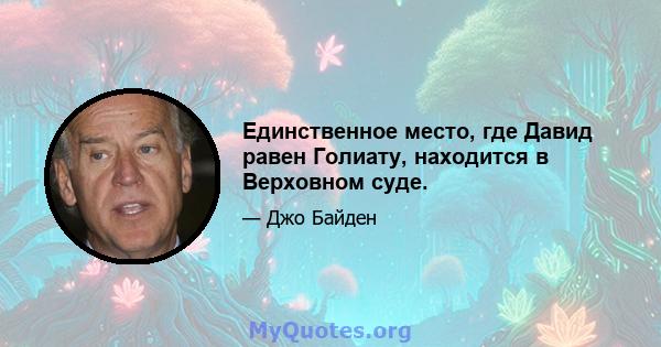 Единственное место, где Давид равен Голиату, находится в Верховном суде.