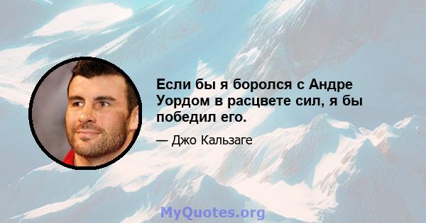 Если бы я боролся с Андре Уордом в расцвете сил, я бы победил его.