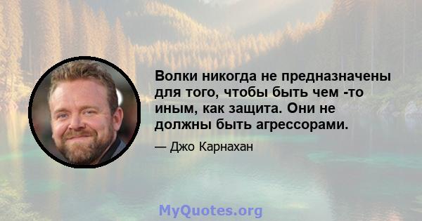 Волки никогда не предназначены для того, чтобы быть чем -то иным, как защита. Они не должны быть агрессорами.