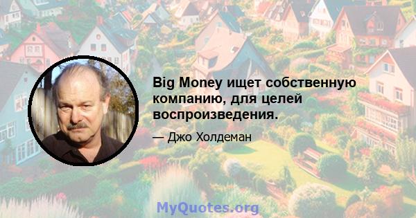 Big Money ищет собственную компанию, для целей воспроизведения.