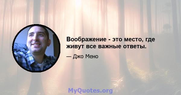 Воображение - это место, где живут все важные ответы.