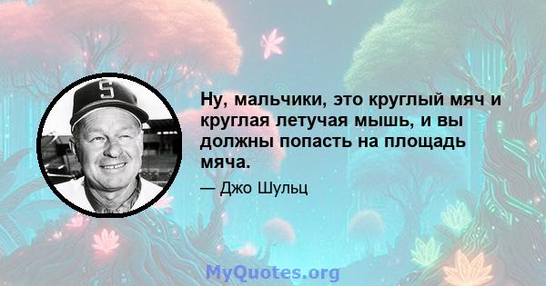 Ну, мальчики, это круглый мяч и круглая летучая мышь, и вы должны попасть на площадь мяча.