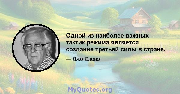 Одной из наиболее важных тактик режима является создание третьей силы в стране.