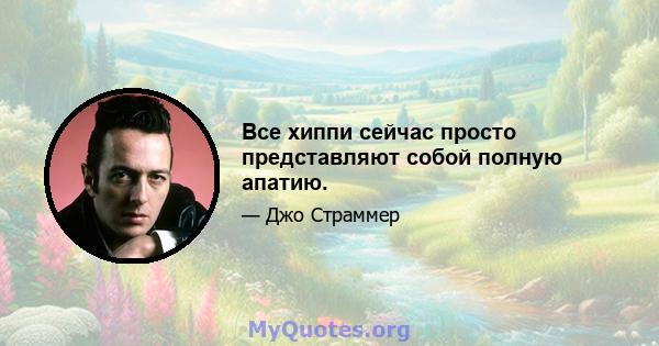 Все хиппи сейчас просто представляют собой полную апатию.