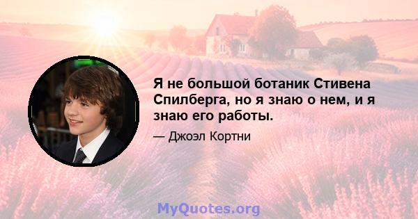 Я не большой ботаник Стивена Спилберга, но я знаю о нем, и я знаю его работы.