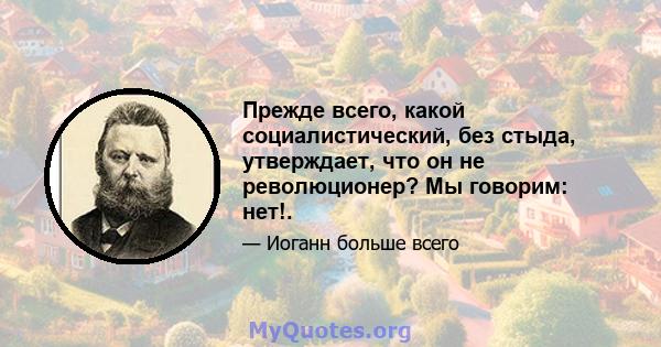 Прежде всего, какой социалистический, без стыда, утверждает, что он не революционер? Мы говорим: нет!.