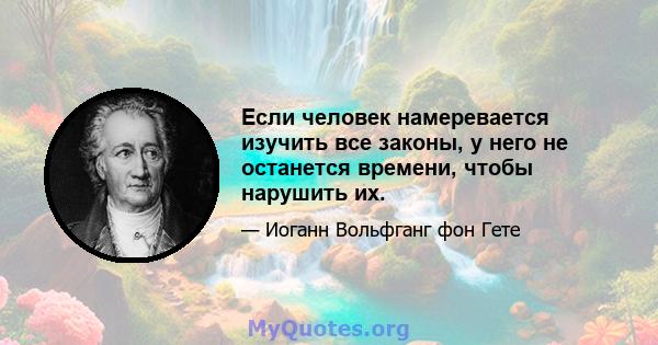 Если человек намеревается изучить все законы, у него не останется времени, чтобы нарушить их.