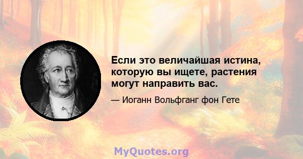 Если это величайшая истина, которую вы ищете, растения могут направить вас.