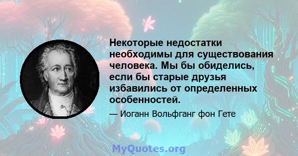 Некоторые недостатки необходимы для существования человека. Мы бы обиделись, если бы старые друзья избавились от определенных особенностей.