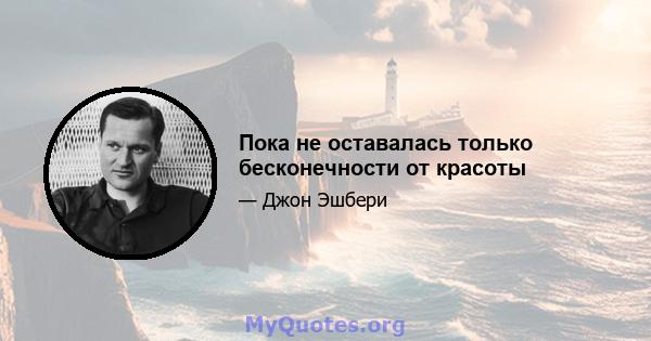 Пока не оставалась только бесконечности от красоты