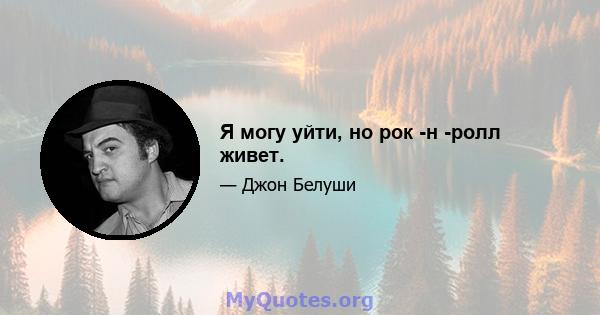 Я могу уйти, но рок -н -ролл живет.