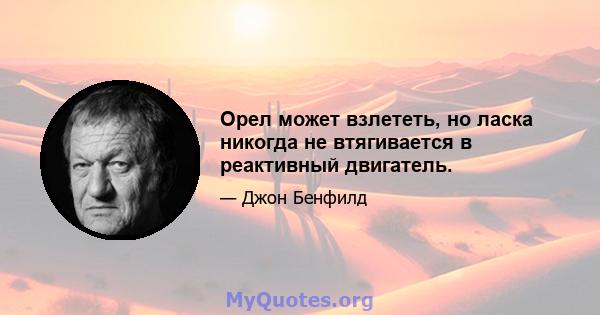 Орел может взлететь, но ласка никогда не втягивается в реактивный двигатель.