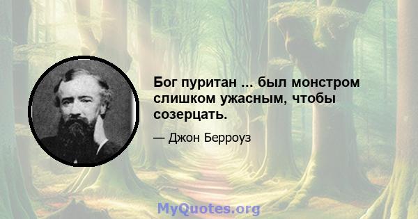 Бог пуритан ... был монстром слишком ужасным, чтобы созерцать.