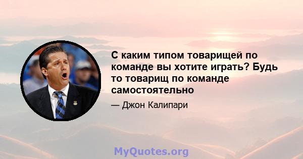 С каким типом товарищей по команде вы хотите играть? Будь то товарищ по команде самостоятельно