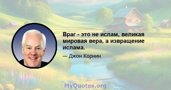 Враг - это не ислам, великая мировая вера, а извращение ислама.